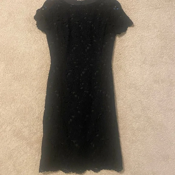 Talbots | Dresses | Black Thick Lace Dress Size 4 Petite From Talbots |  Poshmark